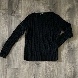 Lauren Ralph Lauren black cable knit sweater size S